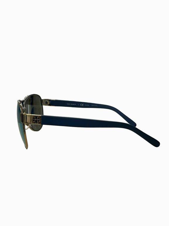 TORY BURCH BLUE FLASH POLARIZED AVIATOR SUNGLASSES TY6051 304122