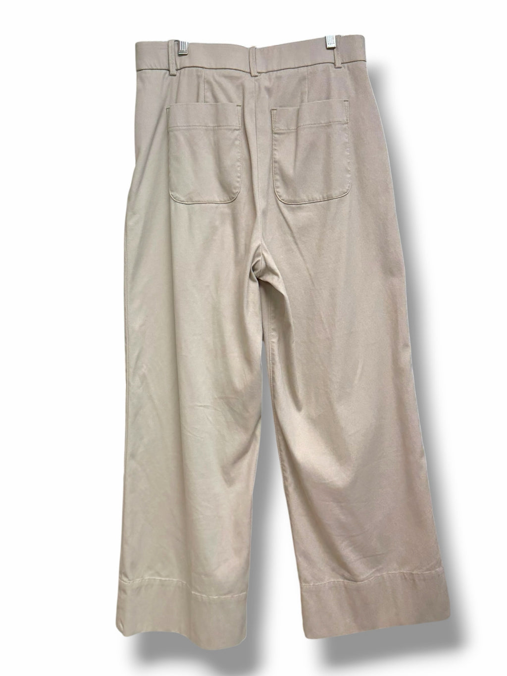 SPANX HIGH RISE WIDE LEG STRETCH BONE IVORY PANTS SIZE LARGE