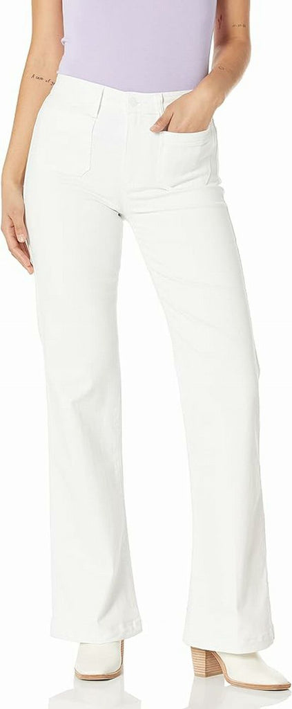 ANTHROPOLOGIE PAIGE LEENAH WIDE LEG DENIM JEAN CRISP WHITE SIZE 33