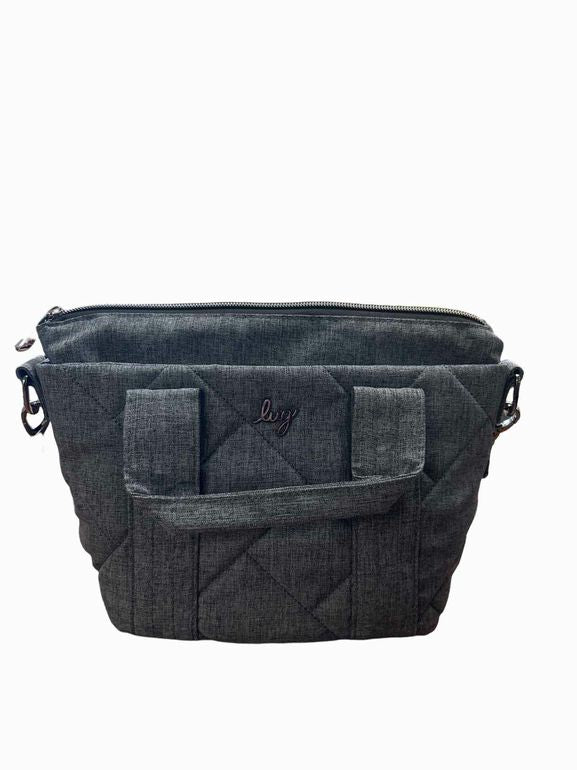 LUG DORY MINI QUILTED CROSSBODY IN HEATHER GREY