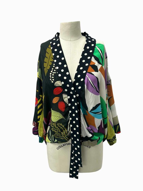 ALEMBIKA MIXED PRINT KIMONO STYLE SIZE: M