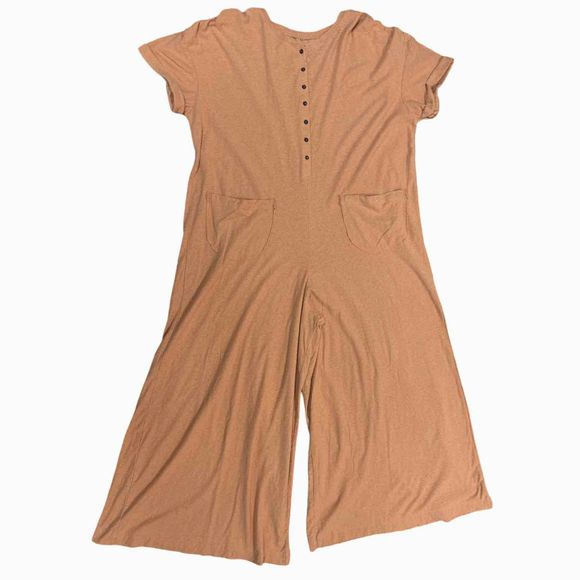 FREE PEOPLE MY GO TO TEXTURED CLAY JUMPSUIT SIZE XL