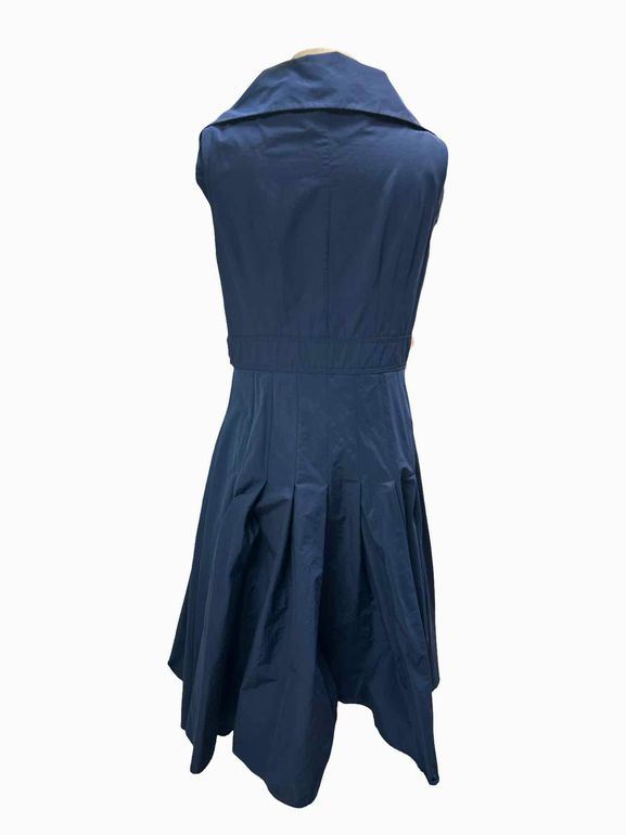 TUCKERNUCK FINLEY SLEEVELESS COLLARED SIDE TIE PLEATED DRESS  SIZE: S
