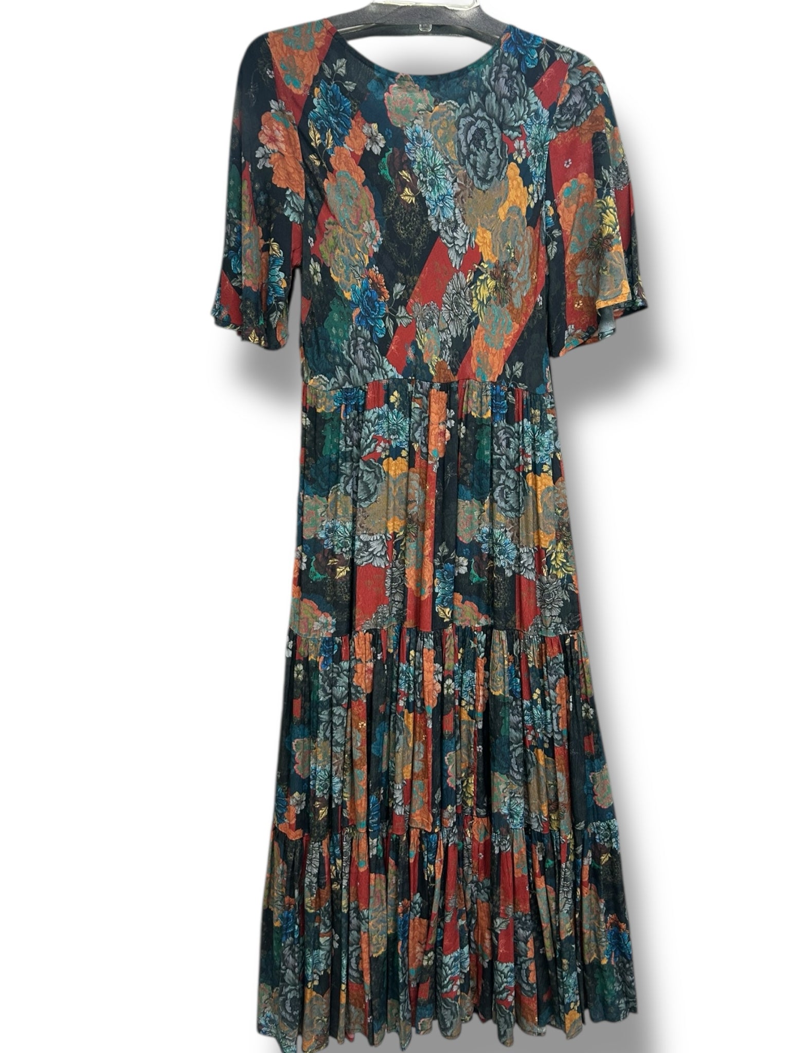 Soft Surroundings Mirabelle Tiered Floral Patchwork Maxi Dress Size m