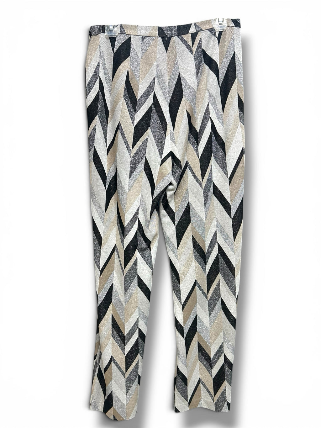 NWT TRINA TURK ASIA METALLIC CHEVRON WIDE LEG PANTS SIZE 8