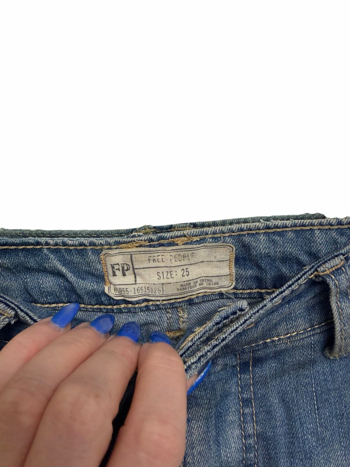 FREE PEOPLE BALI PATCHWORK LOW RISE  BELL BOTTOM JEANS SIZE 25