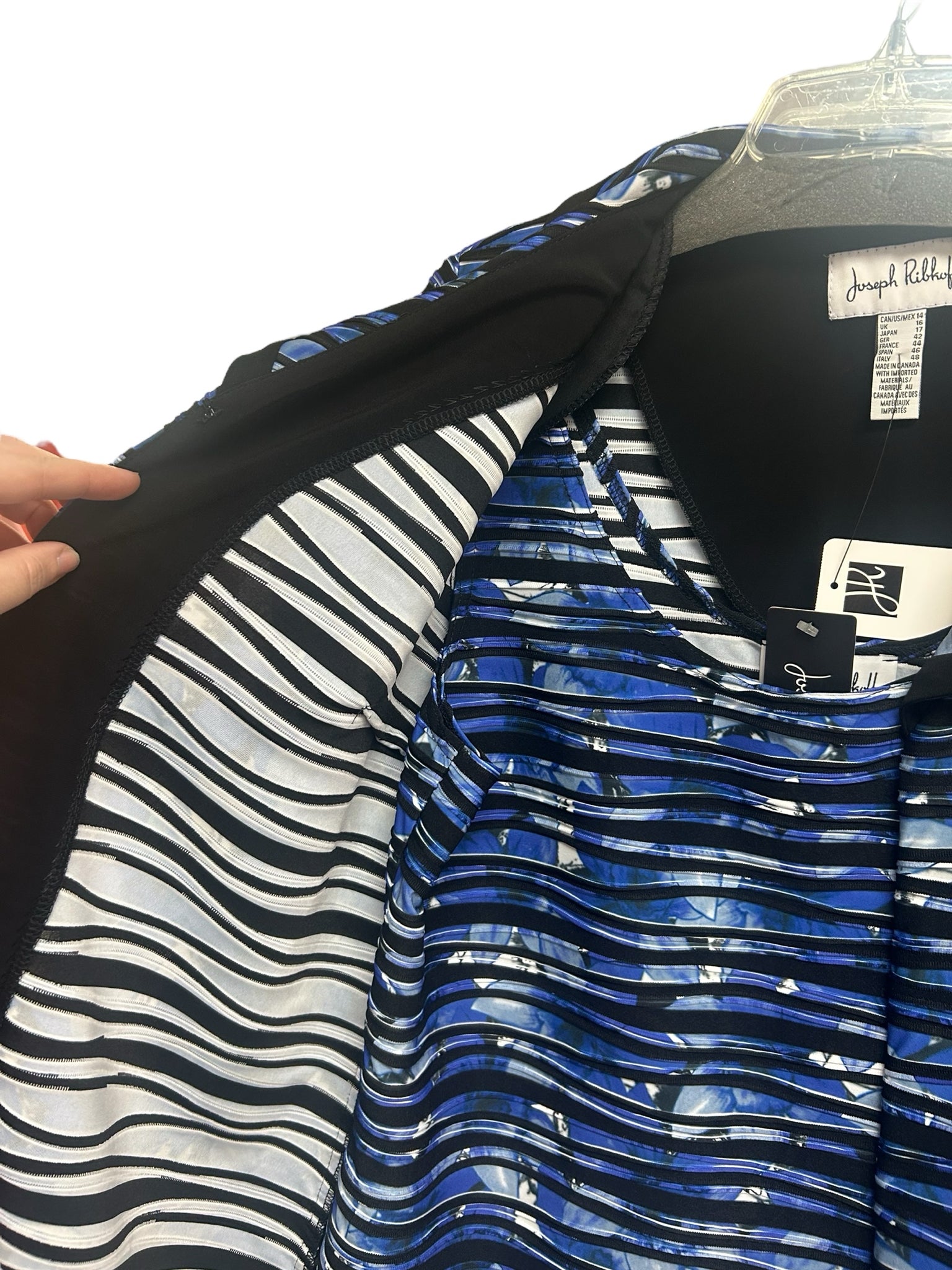 JOSEPH RIBKOFF NWT WATERCOLOR PRINT SHELL/JACKET MIDI SKIRT SET SIZE 14