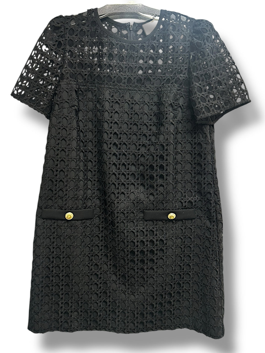 TUCKERNUCK BLACK CANE LACE JANELLE SHIFT DRESS SIZE MEDIUM