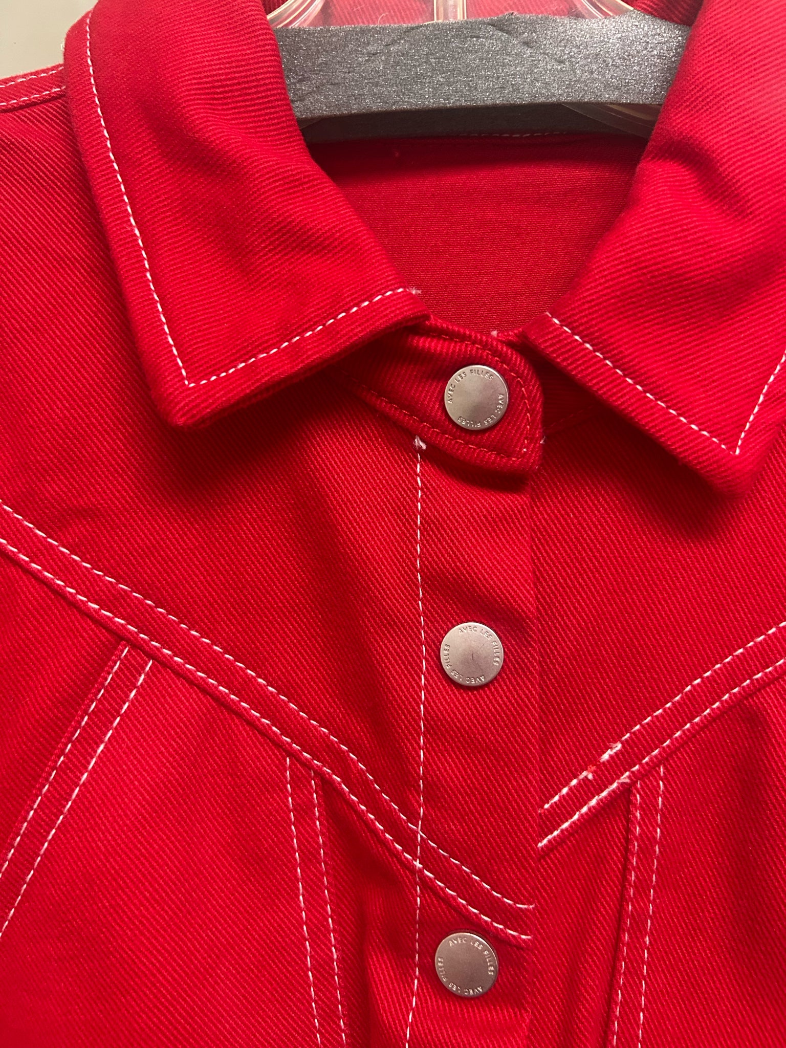 ANTHROPOLOGIE AVEC LES FILLES RED DENIM WESTERN SHIRT DRESS SIZE 8