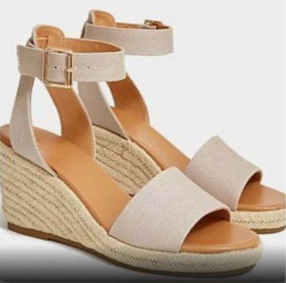 JCREW CANVAS DRESSY ESPADRILLE WEDGE SANDAL8 TAUPE