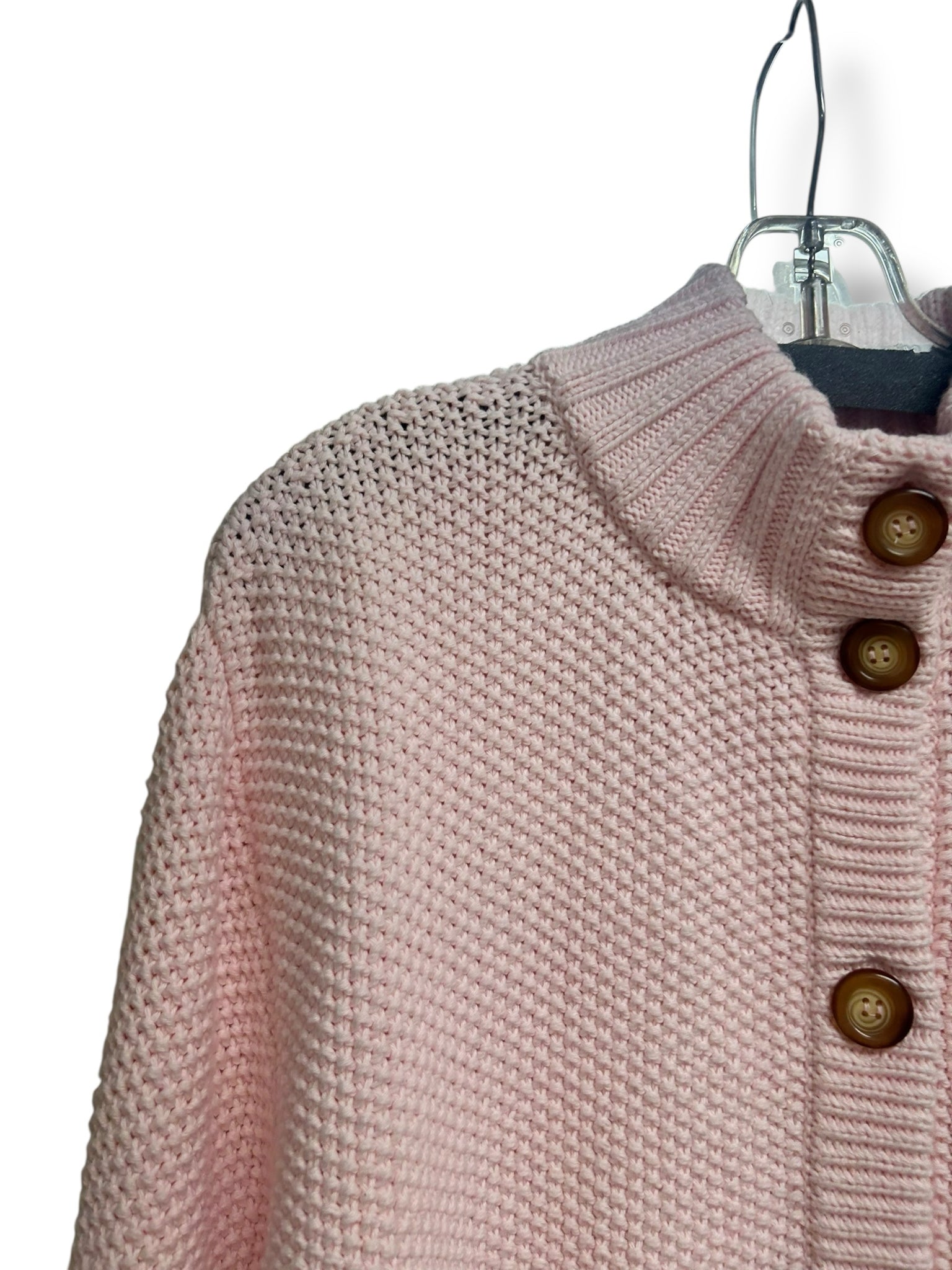 ALICE WALK THE COTTON CHUNKY KNIT SWEATER IN BLUSH PINK SIZE LARGE