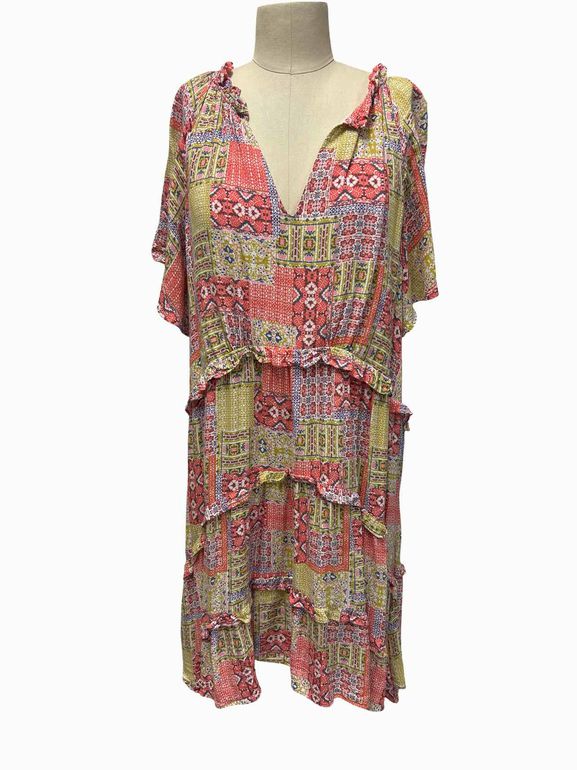 ANTHROPOLOGIE ROBIN TIERED MINI DRESS SIZE XL