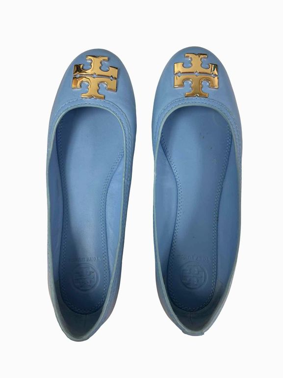 TORY BURCH CLAIRE LEATHER BALLET FLATS SIZE: 7.5