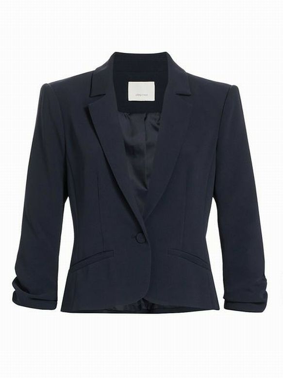 CINQ A SEPT KHLOE LE PETIT CROPPED CREPE NAVY BLAZER SIZE 8