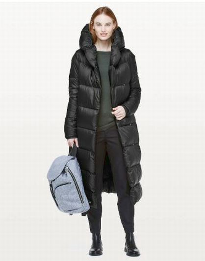 LULULEMON CLOUDSCAPE LONG PUFFER HOOD GOOSE DOWN FILL BLACK COAT SIZE 8