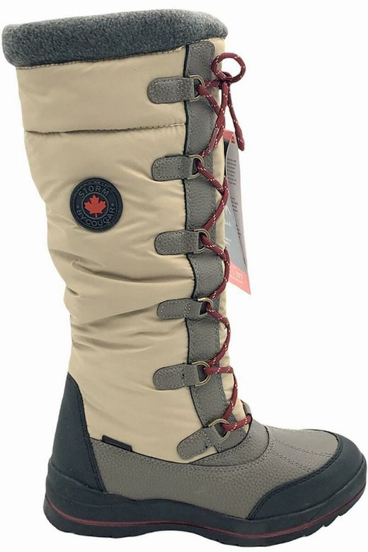 COUGAR NWOB! WATERPROOF LACE UP TALL TAUPE SNOW BOOT SIZE 11