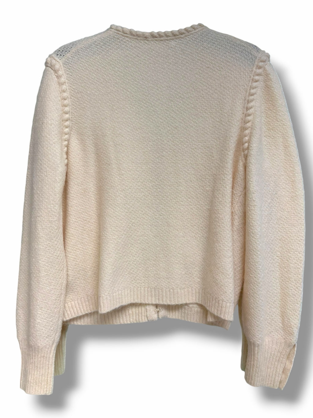 NWT J.CREW ODETTE EMBELLISHED WOOL ALPACA CREAM LADY SWEATER SIZE MEDIUM
