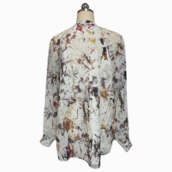 CABI 3694 GODDESS V NECK PRINT BLOUSE SIZE M