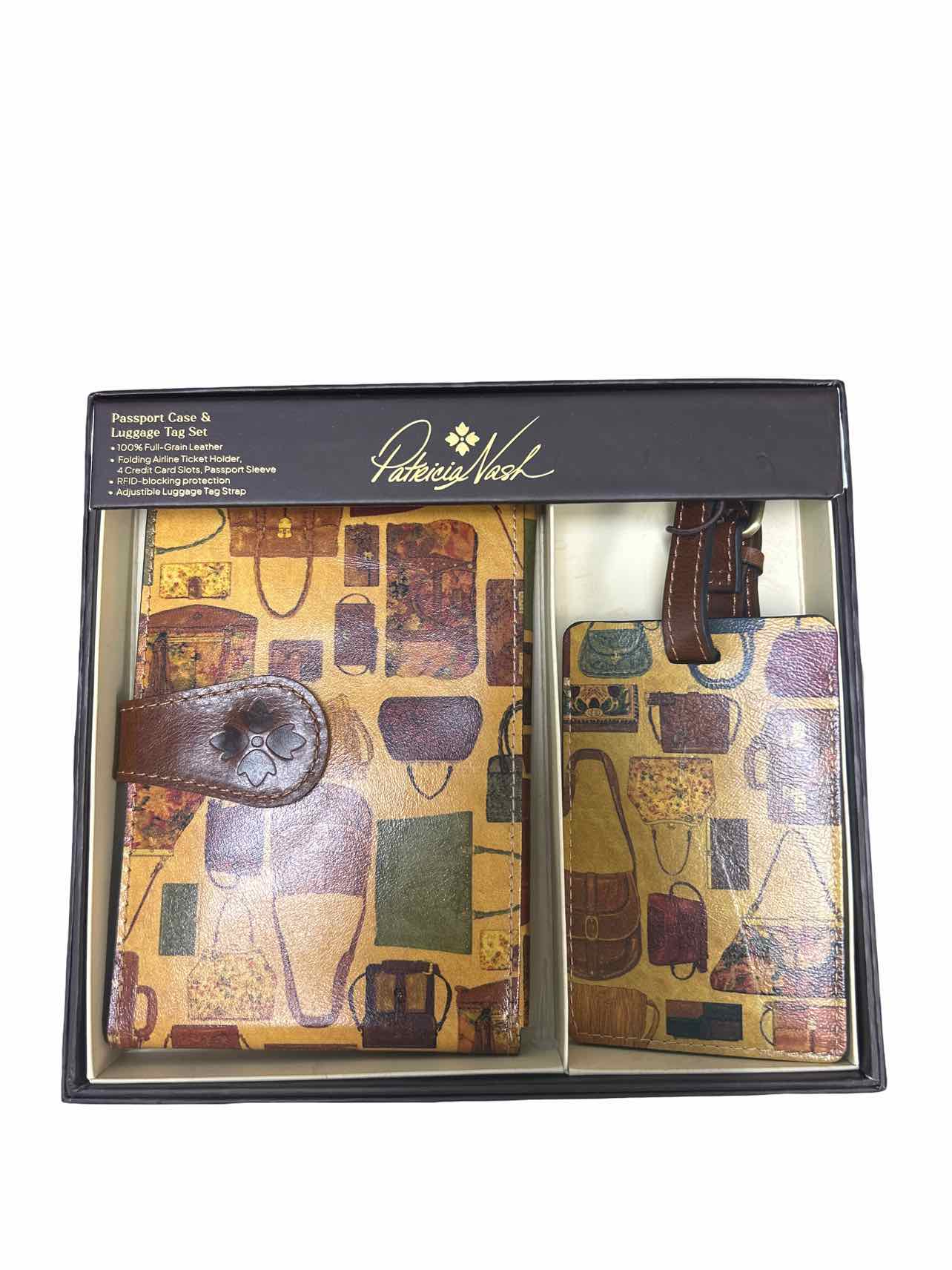 PATRICIA NASH  "PATRICIA'S CLOSET" PRINT PASSPORT/LUGGAGE TAG SET