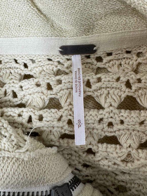 FREE PEOPLE DUNE BUG CREAM CARDIGAN SIZE S