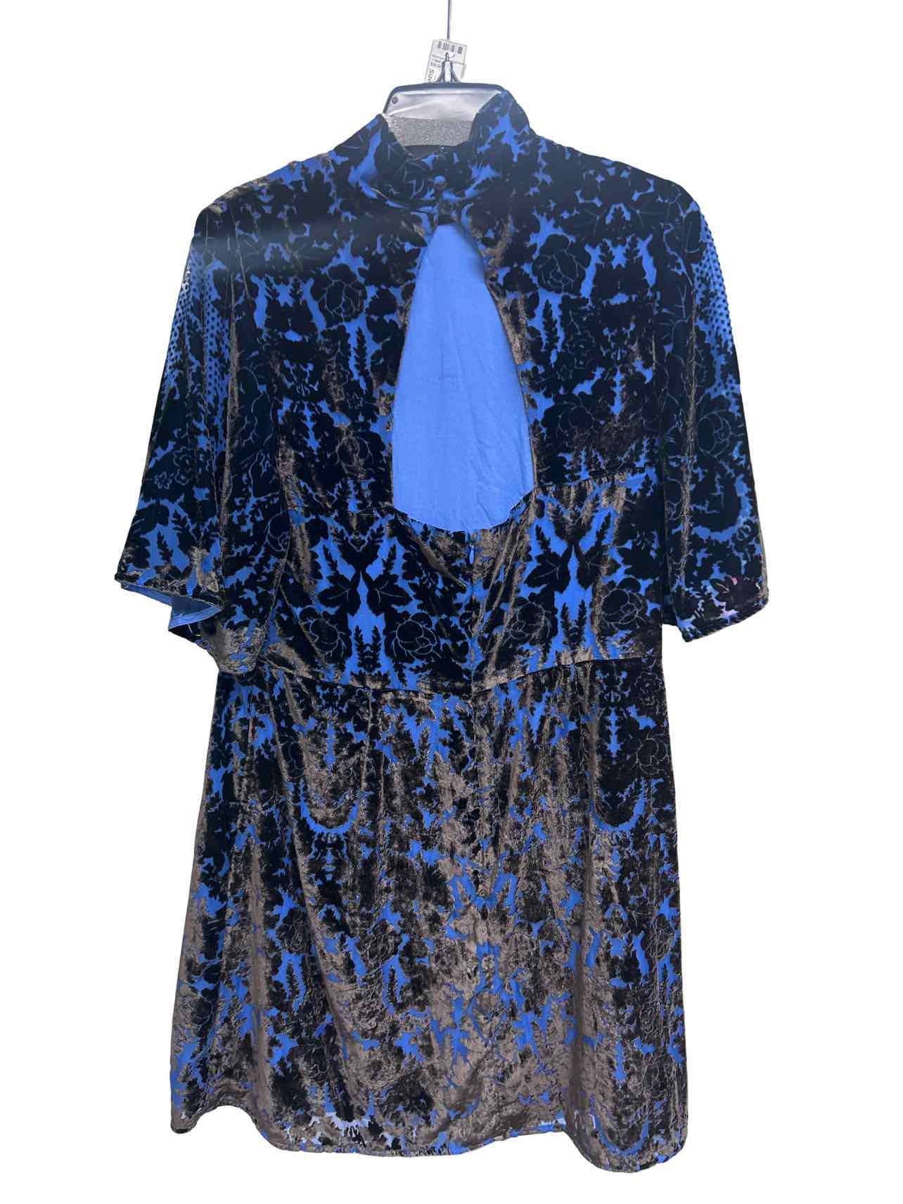 ANTHROPOLOGIE VELVET BURNOUT MOCK NECK MINI DRESS SIZE: 14