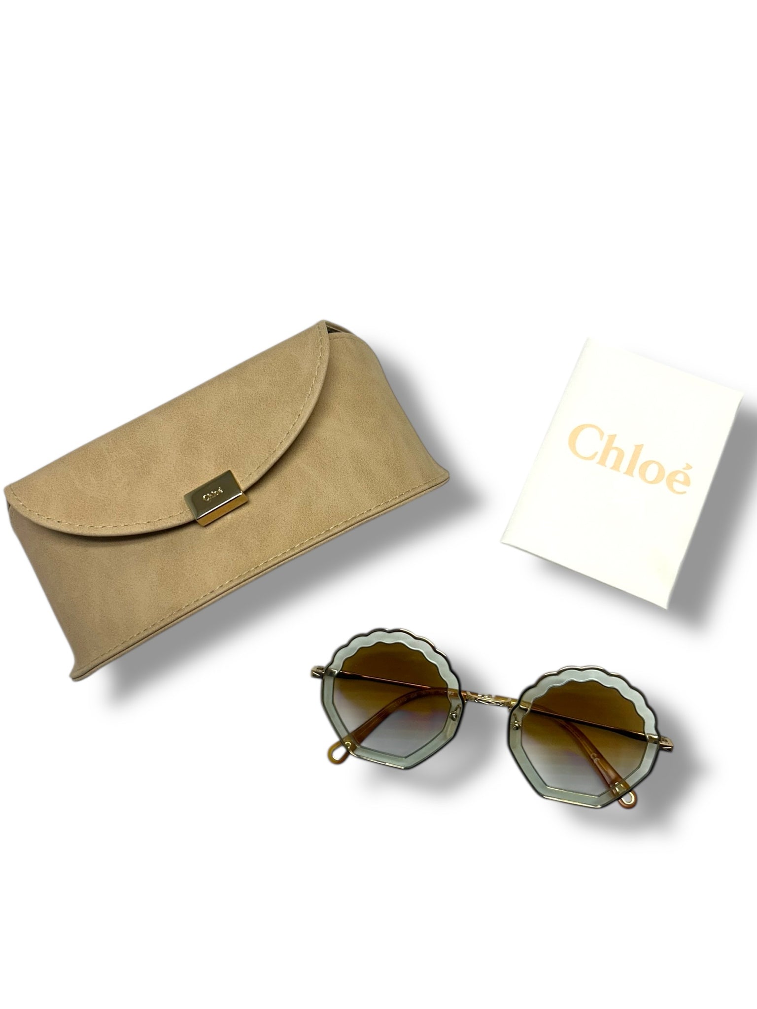 CHLOE TALLY SCALLOPED SUNGLASSES WITH CASE MADE IN ITALY - WEARHOUSE  CONSIGNMENT
