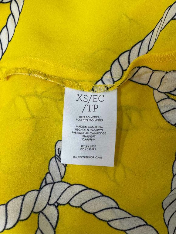 CABI 5213 STEVIE YELLOW BLOUSE SIZE XS