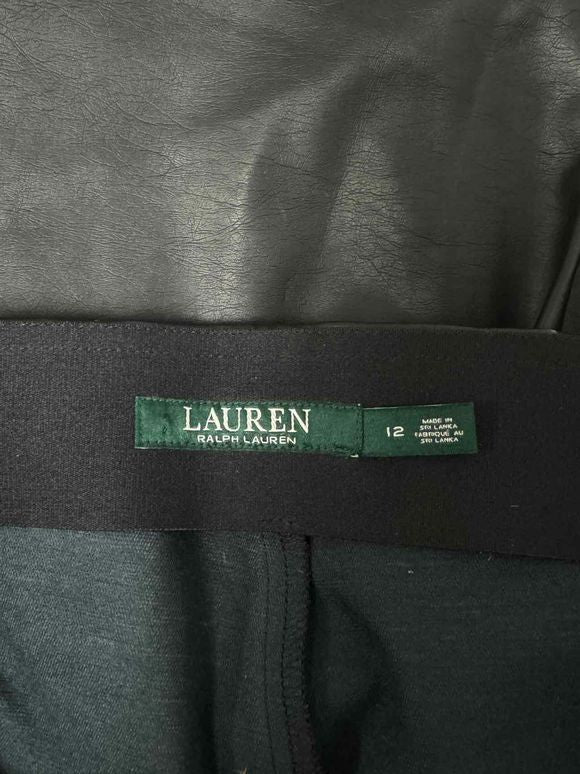 RALPH LAUREN FAUX LEATHER SKINNY BLACK TROUSER SIZE 12