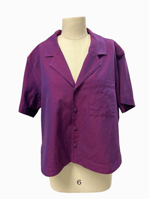 NAOMI NOMI SS STUDIO COTTON SHIRT IN POTION PURPLE SIZE: L