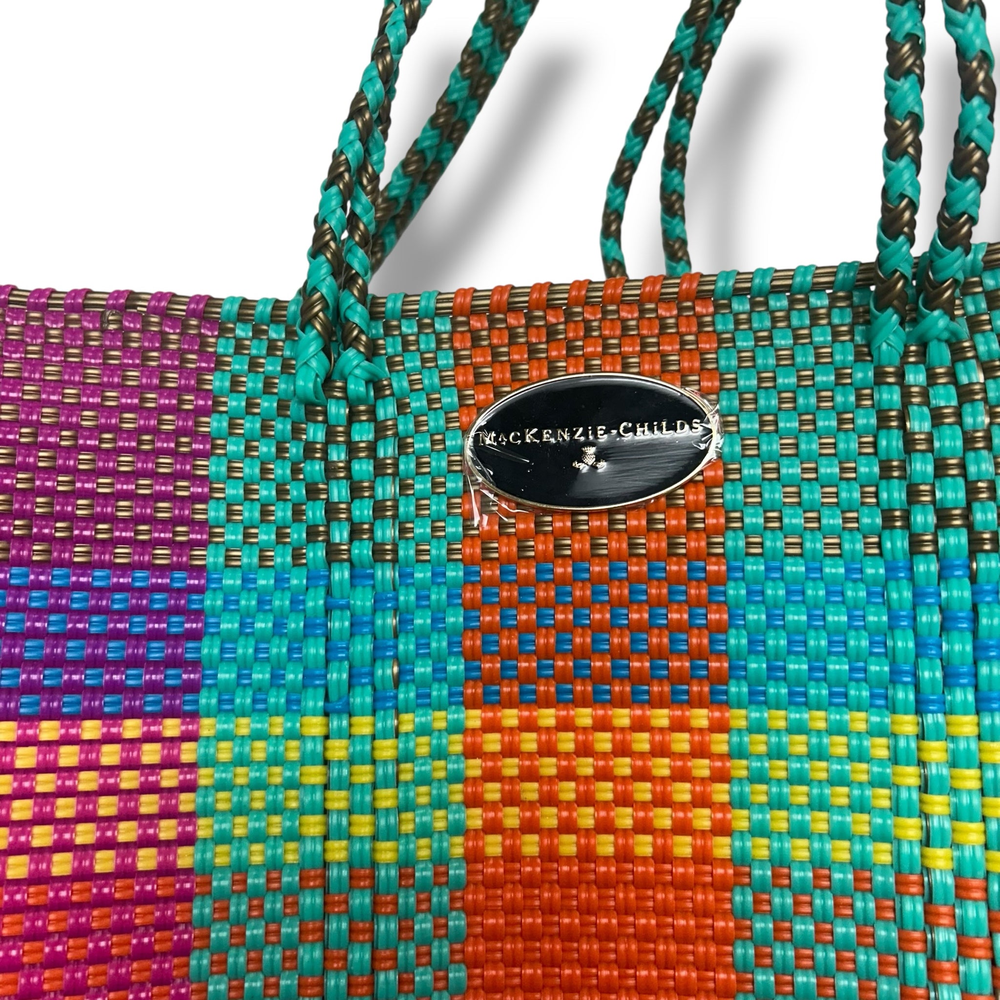 NEW MACKENZIE CHILDS BOHEME WOVEN TOTE MULTICOLOR PLAID - WEARHOUSE  CONSIGNMENT