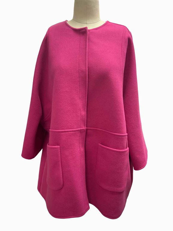 SARA CAMPBELL SROUND NECK HIDDEN SNAP WOOL JACKET SIZE: L - WEARHOUSE  CONSIGNMENT
