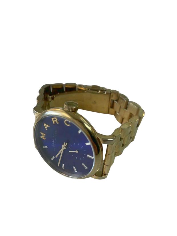 MARC JACOBS GOLD LINK ROYAL BLUE FACE BAKER WATCH