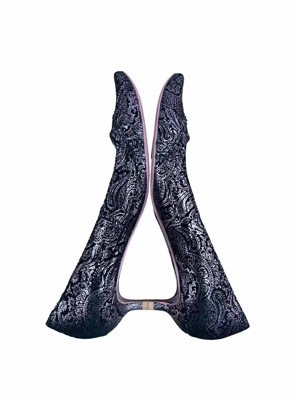 IRREGULAR CHOICE PAISLEY KITTEN HEELS SIZE: 39.5