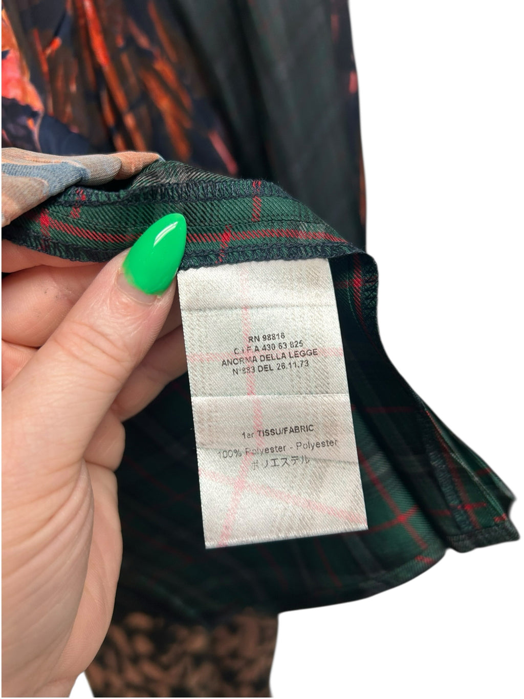 COTELAC MULTI PRINT PLEATED SATIN SKIRT SIZE 0 US X SMALL