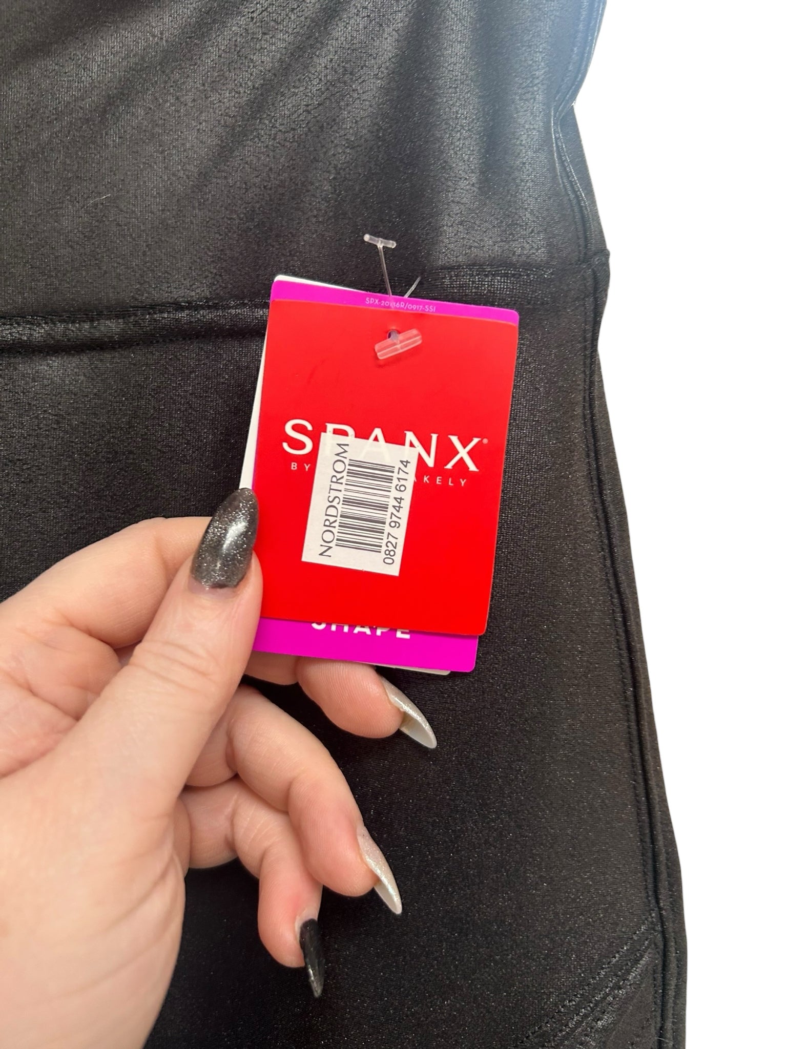 NWT SPANX BLACK FAUXLEATHER MOTO HIGHT WAIST LEGGINGS SIZE MEDIUM