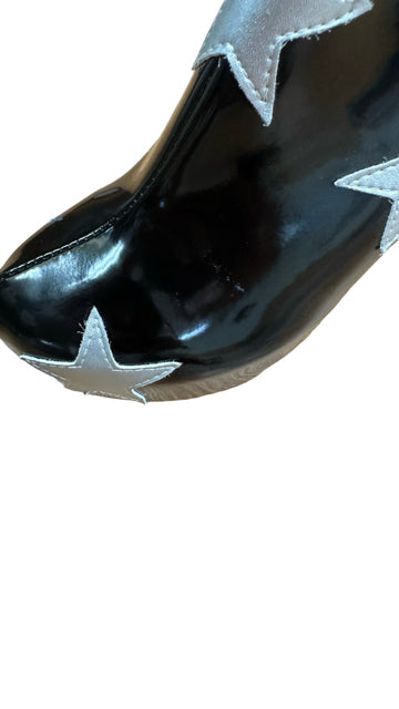 BLACK SILVER STAR EMBELLISHED PLATFORM BOOT 8