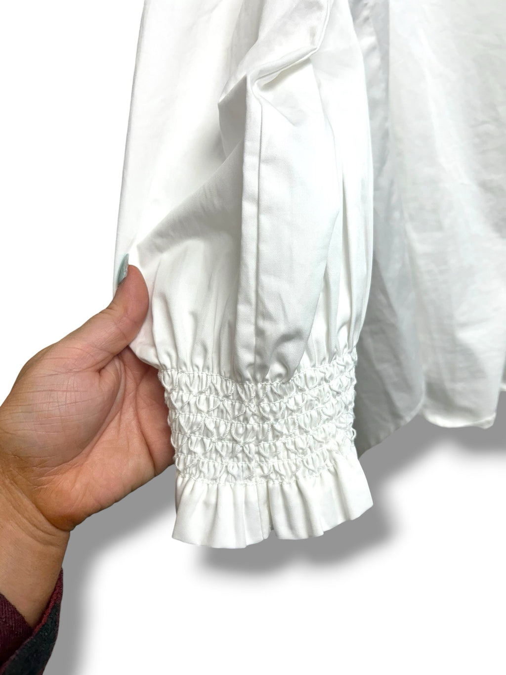 TUCKERNUCK TEAGAN WHITE COTTON POPOVER BLOUSE SIZE XL