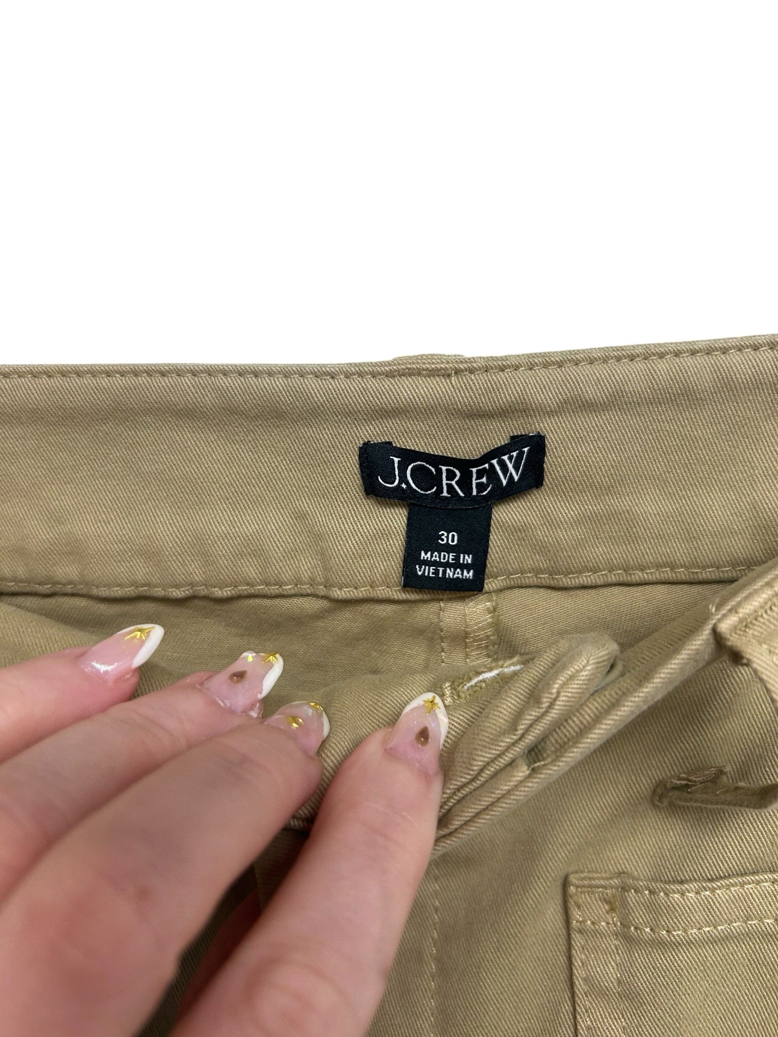 NWT J.CREW CHARLIE KICKOUT CHINO CROPPED PANTS TAN SIZE 30