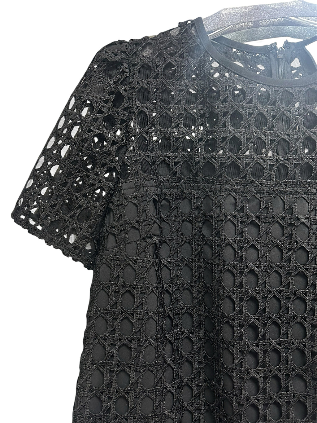 TUCKERNUCK BLACK CANE LACE JANELLE SHIFT DRESS SIZE MEDIUM