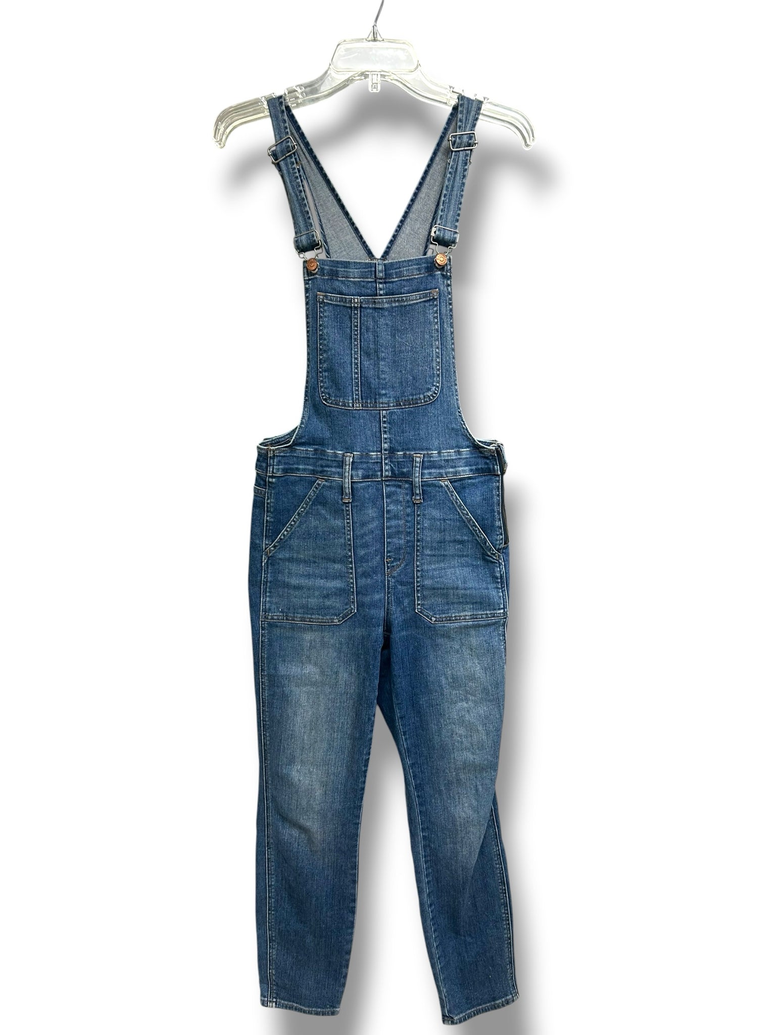 MADEWELL THE SKINNY OVERALLS IN JANSING WASH SIZE MEDIUM