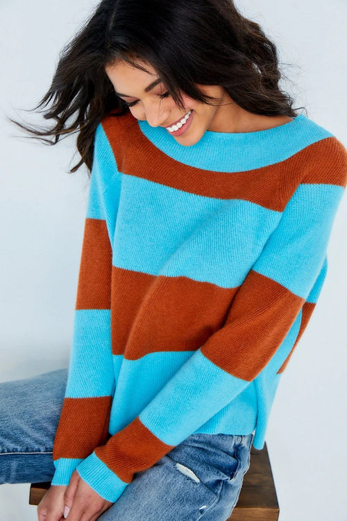 ANTHROPOLOGIE LISA TODD THE STANDOUT CASHMERE COLORBLOCK SWEATER SIZE MEDIUM