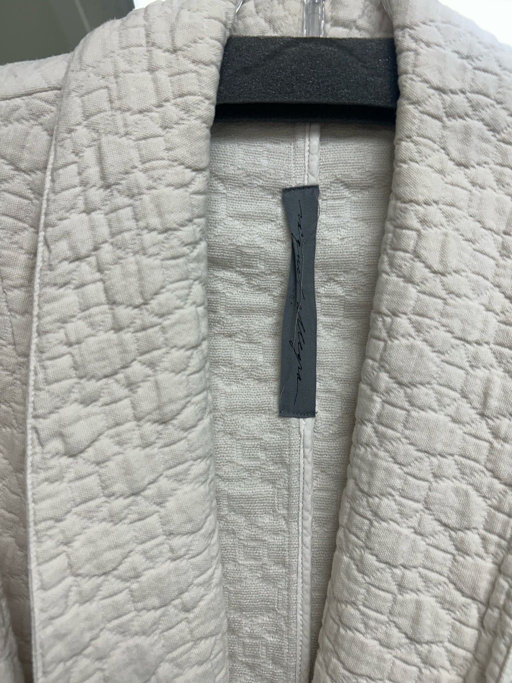 RAQUEL ALLEGRA QUILTED SHAW COLLAR SHORT BELTED MUSLIN JACKET SIZE 0