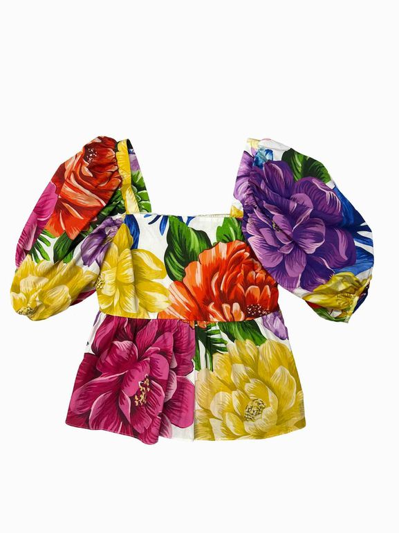 ANTHROPOLOGIE FARM RIO RAINBOW CHITA TOP SIZE: S