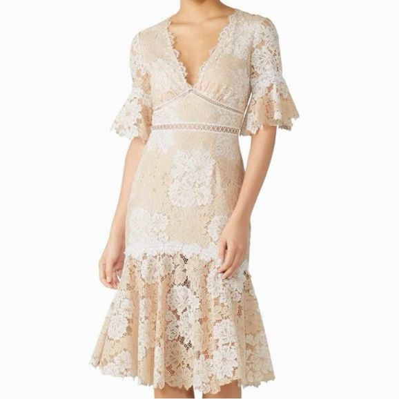 SAYLOR MAGGY FLORAL LACE MIDI SIZE: S