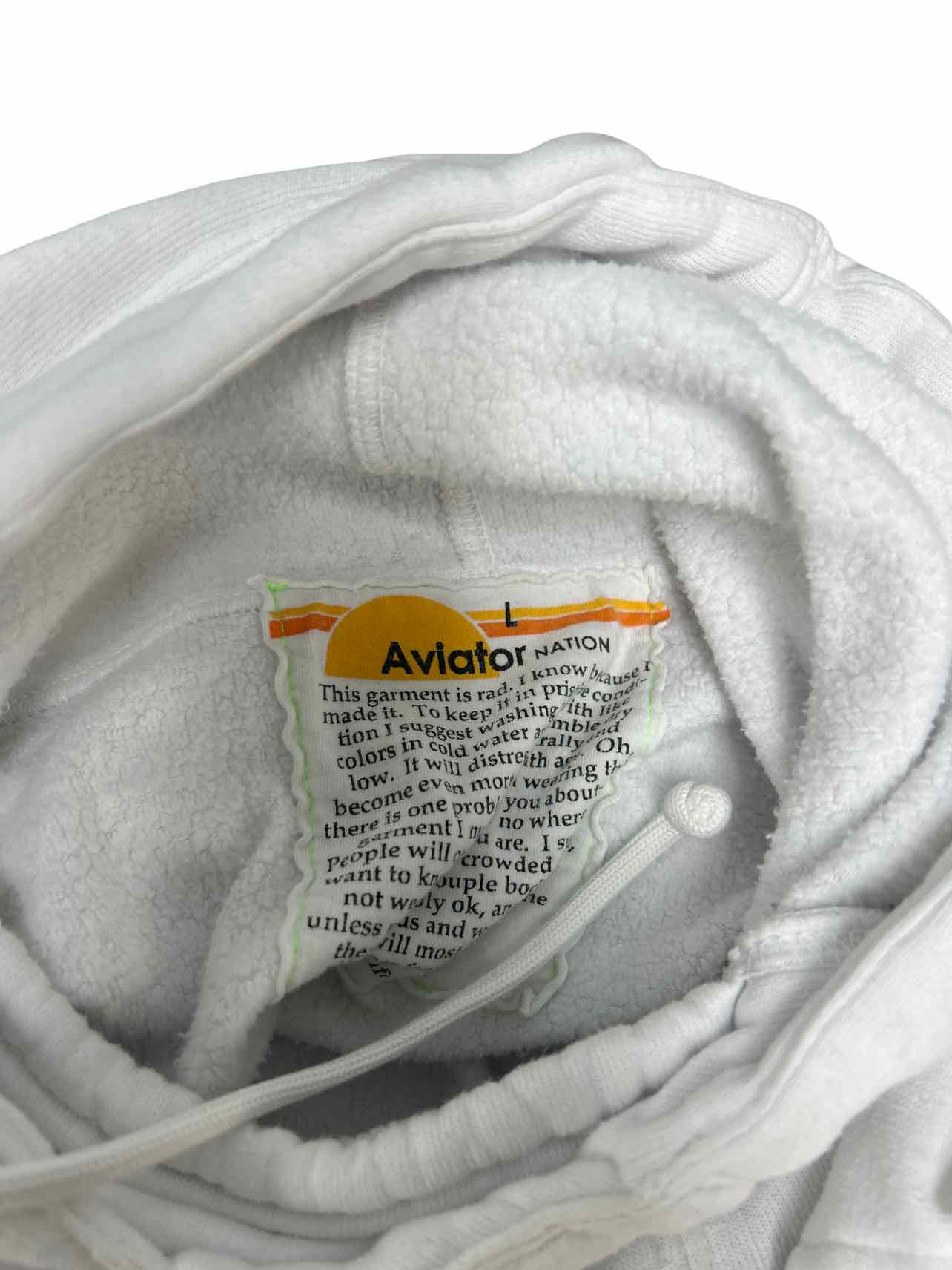 AVIATOR NATION WHITE NINJA HOODIE LARGE