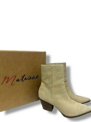 ANTHROPOLOGIE MATISSE CATY MINI LEOPARD LEATHER POINTED TOE BOOTIE SIZE 8.5