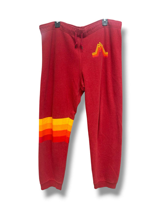 AVIATOR NATION X GAP SURF VINTAGE STRIPE CRIMSON JOGGERS SIZE XL