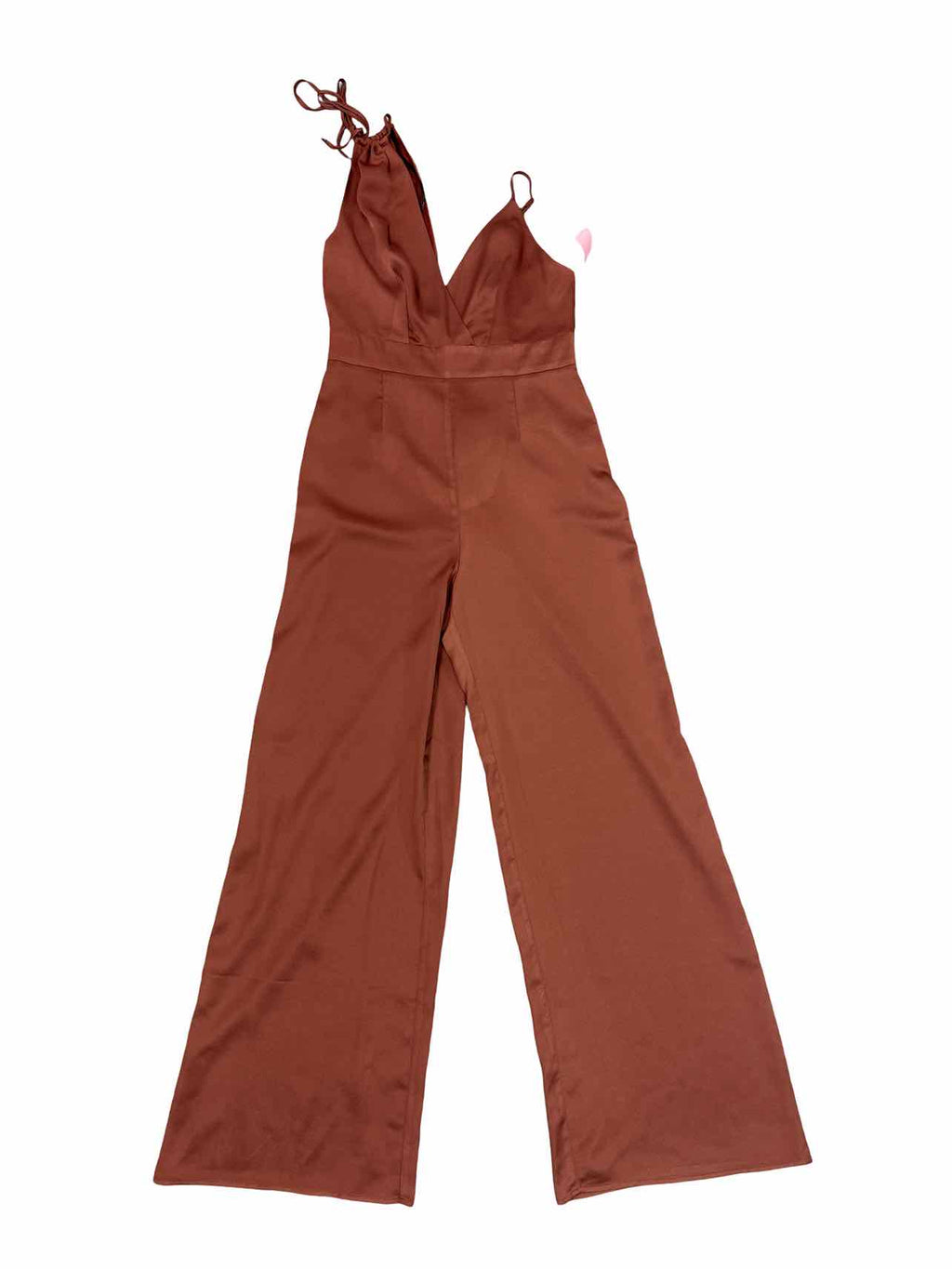 LULUS NWT SATIN WIDE LEG ONE SHOULDER JUMPSUIT SIZE: M