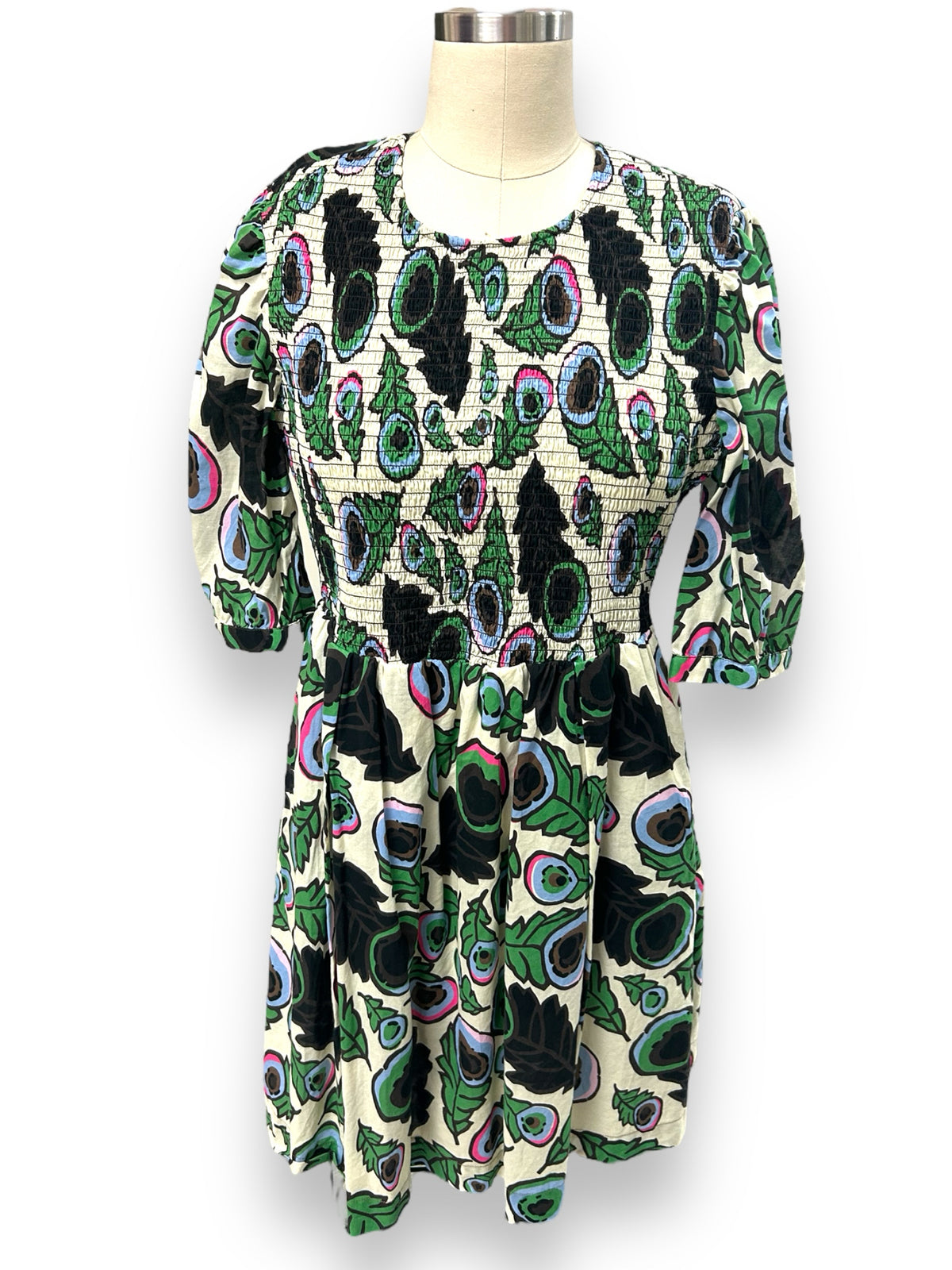 ANTHROPOLOGIE BAUM & PFERDGARTEN AMALDA SMOCKED DRESS SMALL