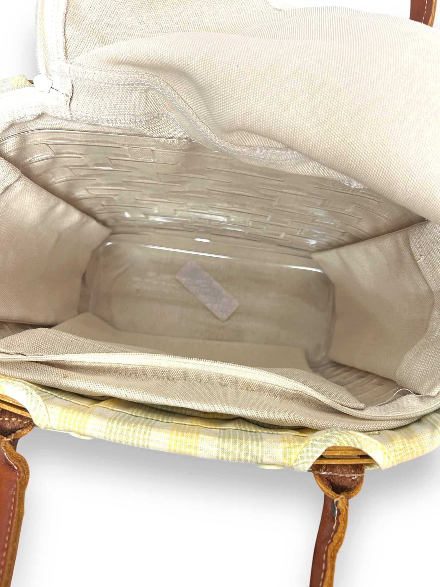 LONGABERGER BOARDWALK GINGHAM WHICKER BASKET WITH LINER 2003